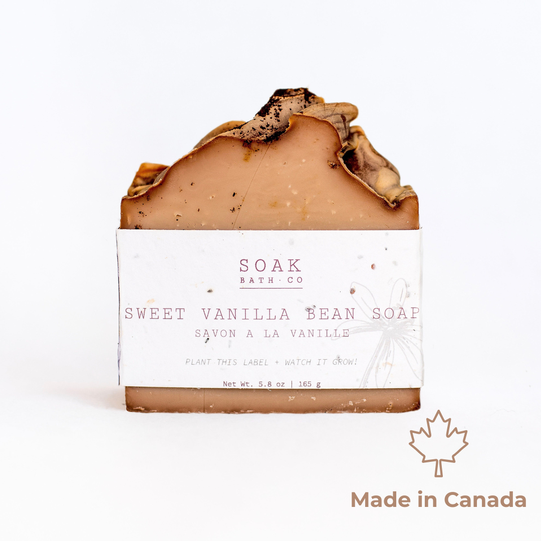 Sweet Vanilla Bean Soap Bar - Canadian Hanmade