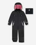 One-Piece Teknik Snowsuit Black With Pink