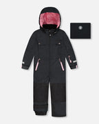 One-Piece Teknik Snowsuit Black With Pink