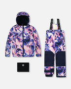 Two-Piece Teknik Snowsuit Pink And Blue Marble
