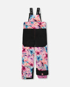 Two-Piece Teknik Snowsuit With Colorblocked Jacket Pink Watercolor Flower Print