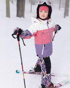 Two-Piece Teknik Snowsuit Black Retro Flower Print