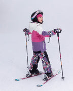 Two-Piece Teknik Snowsuit Black Retro Flower Print