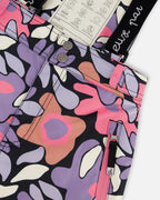 Two-Piece Teknik Snowsuit Black Retro Flower Print