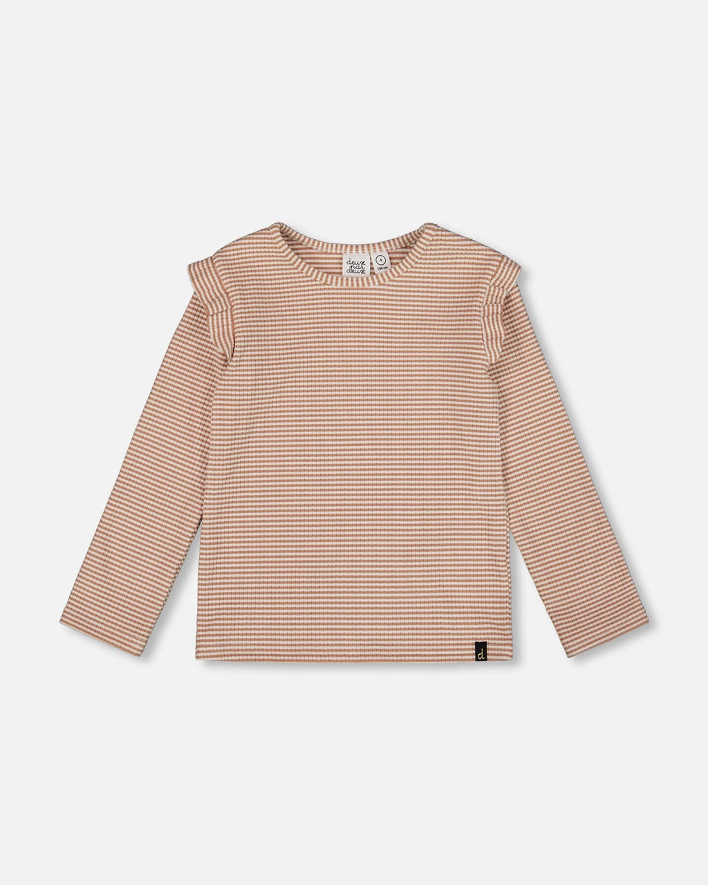 Rib Striped Top Beige And Off-White