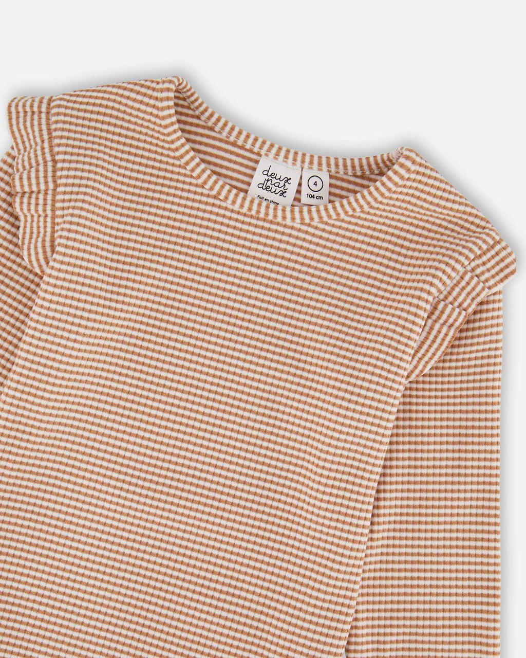 Rib Striped Top Beige And Off-White