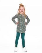 Jersey Tunic Green With Floral Print