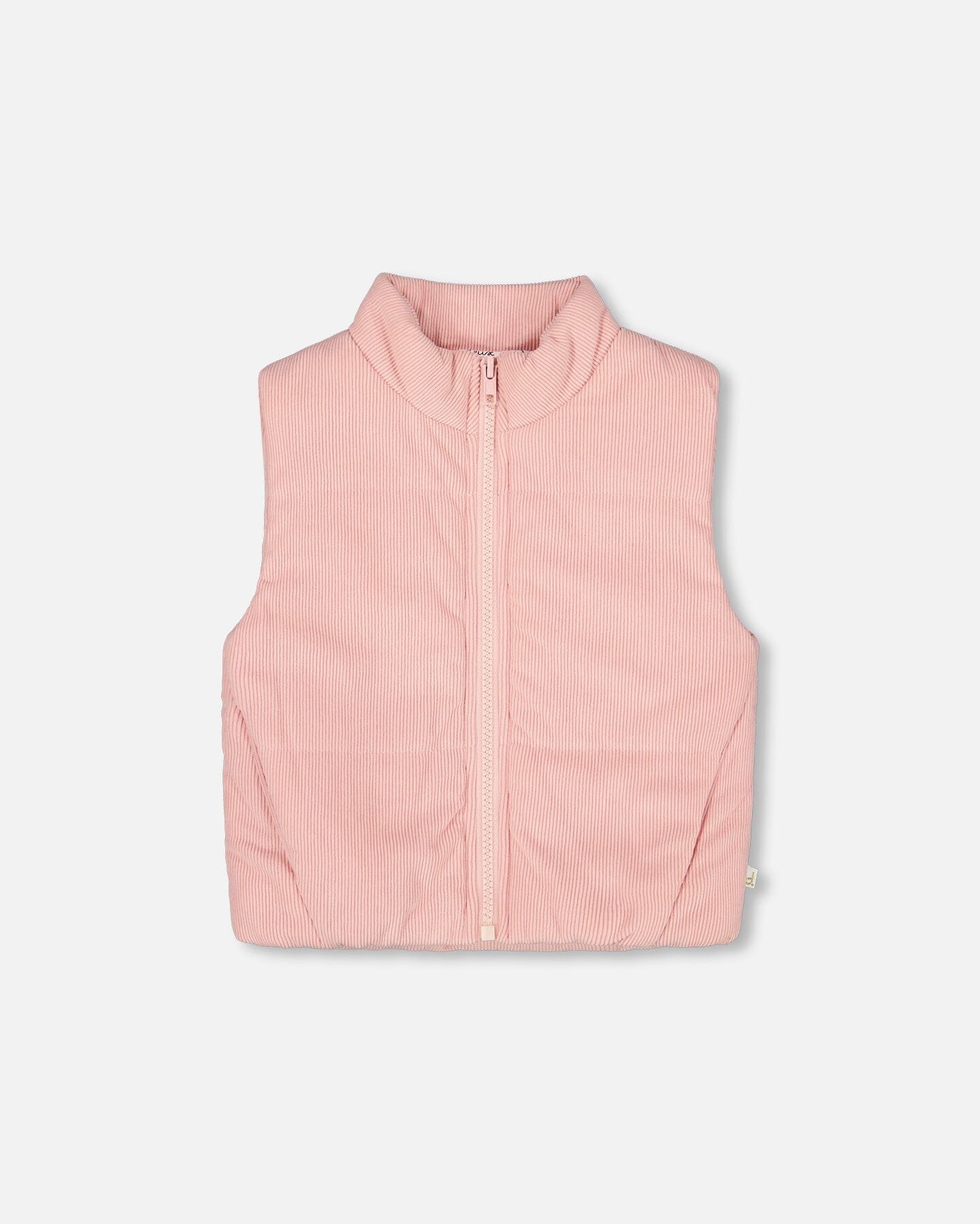 Corduroy Puffy Sleeveless Vest Dusty Pink
