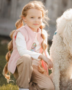 Corduroy Puffy Sleeveless Vest Dusty Pink