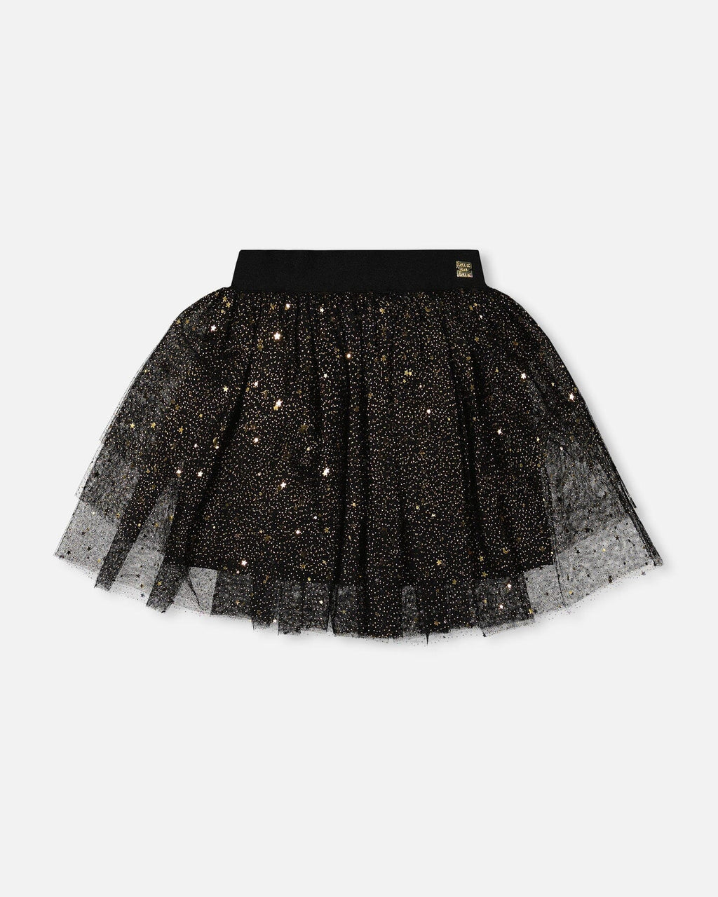 Multi Layer Glittering Mesh Skirt Black