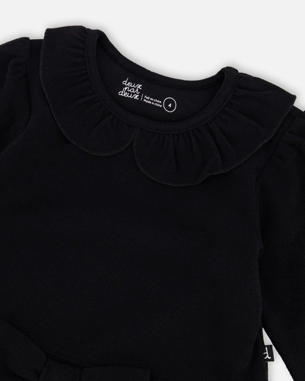 Bi-Material Dress With Glittering Skirt Black