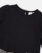 Glittering Mesh Skirt Party Dress Black