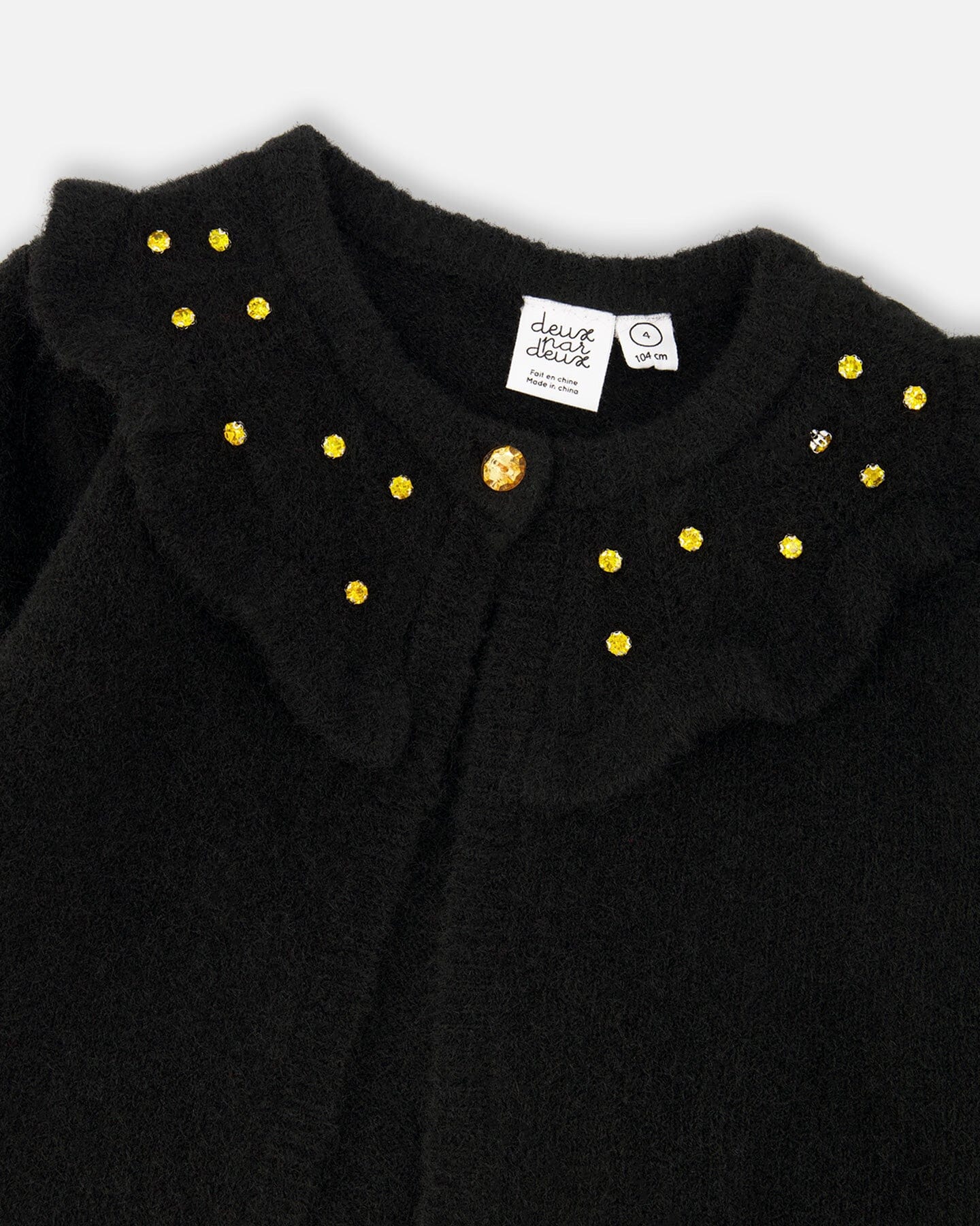 Knitted Cardigan With Rhinestones Black
