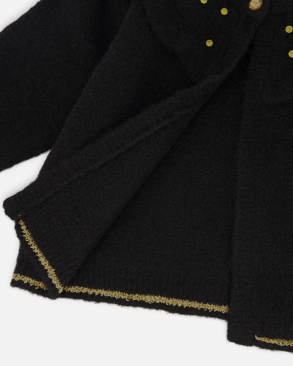Knitted Cardigan With Rhinestones Black