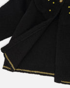 Knitted Cardigan With Rhinestones Black