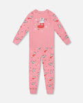 Organic Cotton Two-Piece Pajamas Pink Cat Print