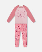Organic Cotton Two-Piece Pajamas Pink Forest