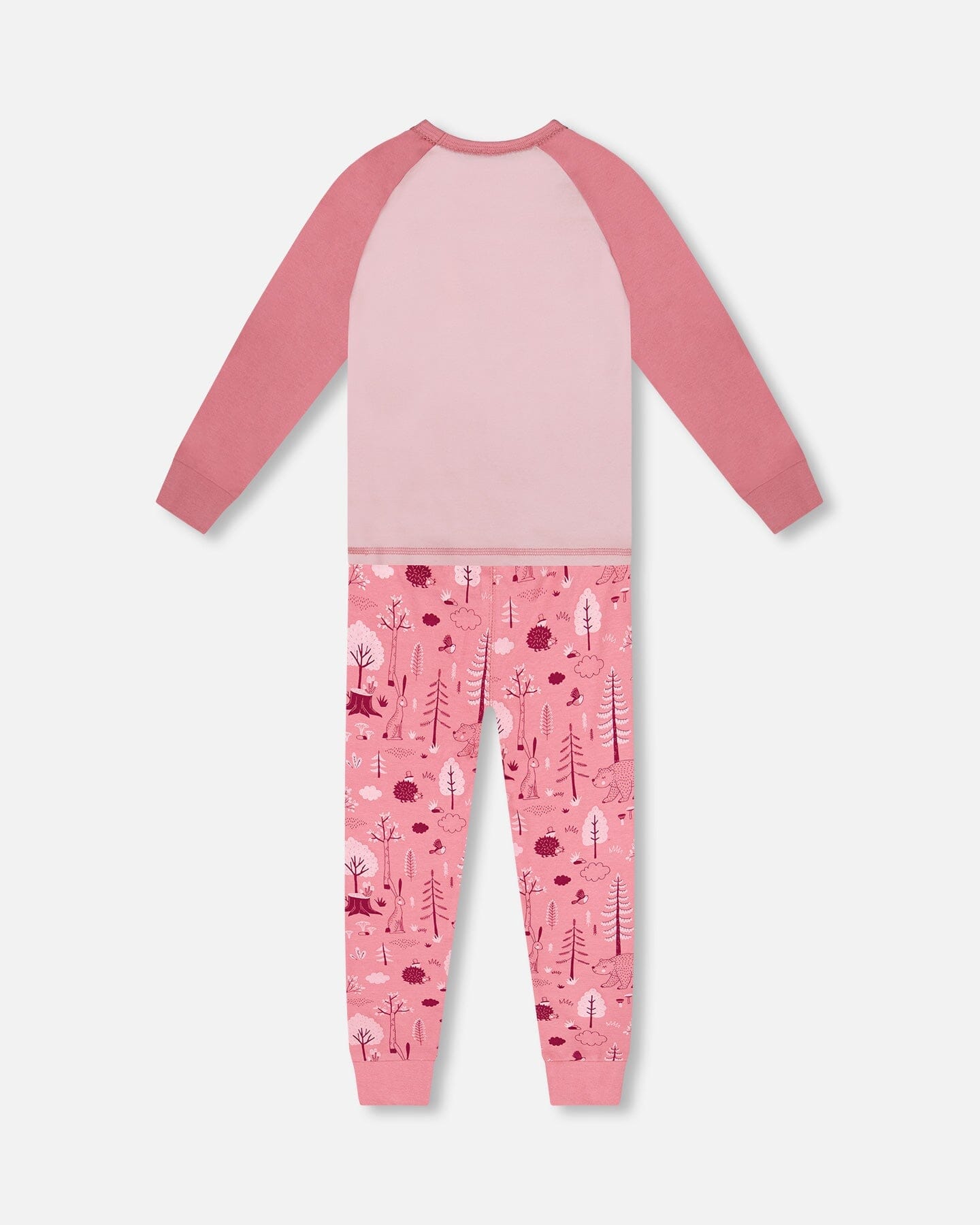 Organic Cotton Two-Piece Pajamas Pink Forest