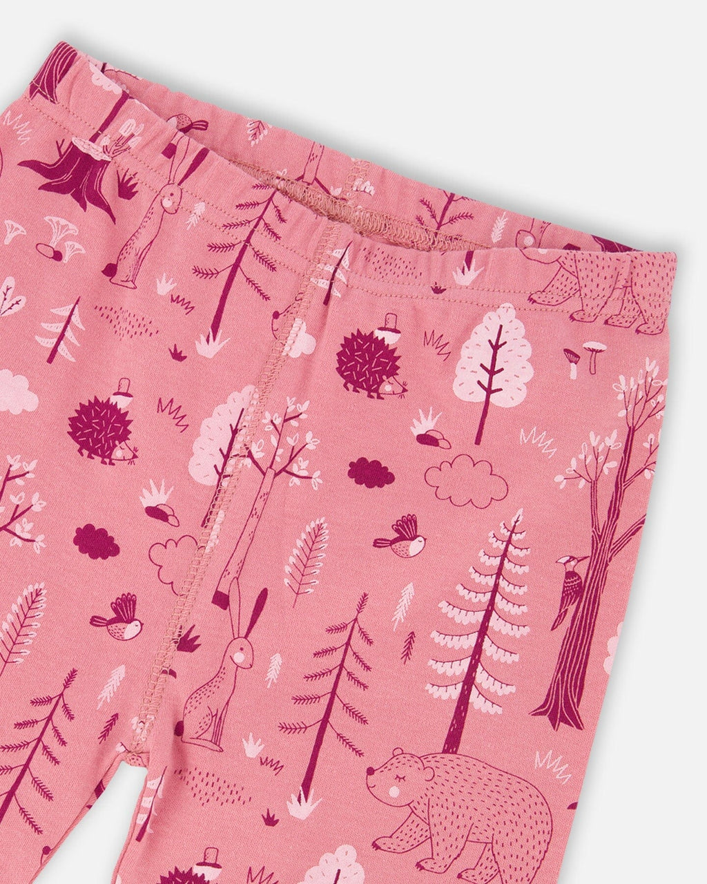 Organic Cotton Two-Piece Pajamas Pink Forest