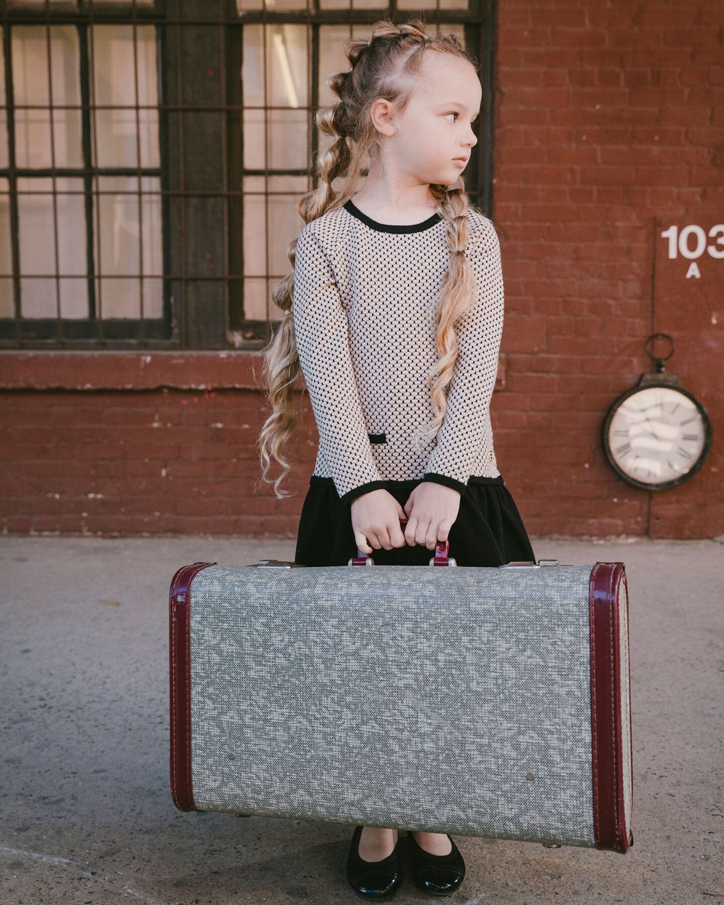 Long Sleeve Knit Sweater Dress Black And Beige