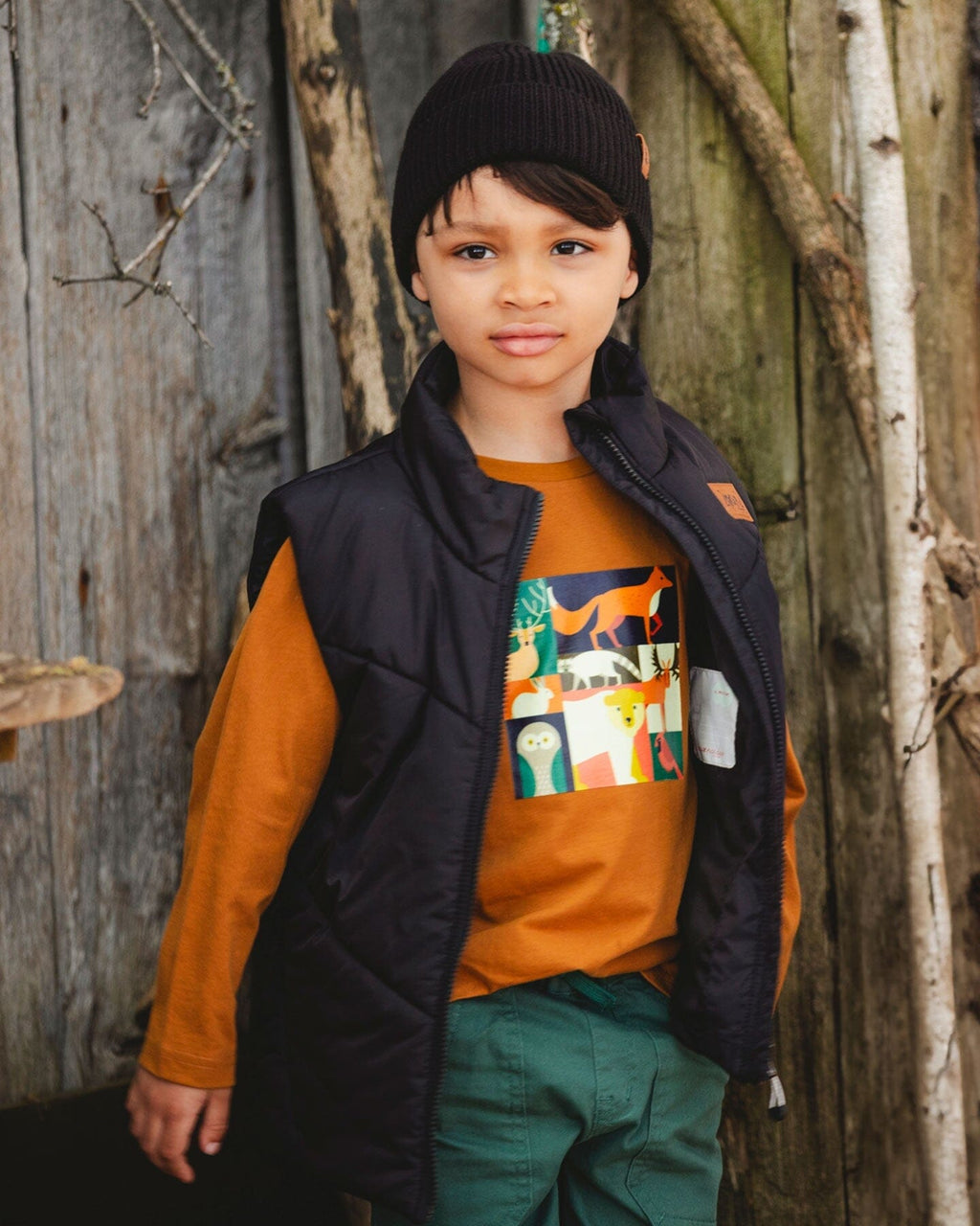 Quilted Mid-Season Sleeveless Vest Black