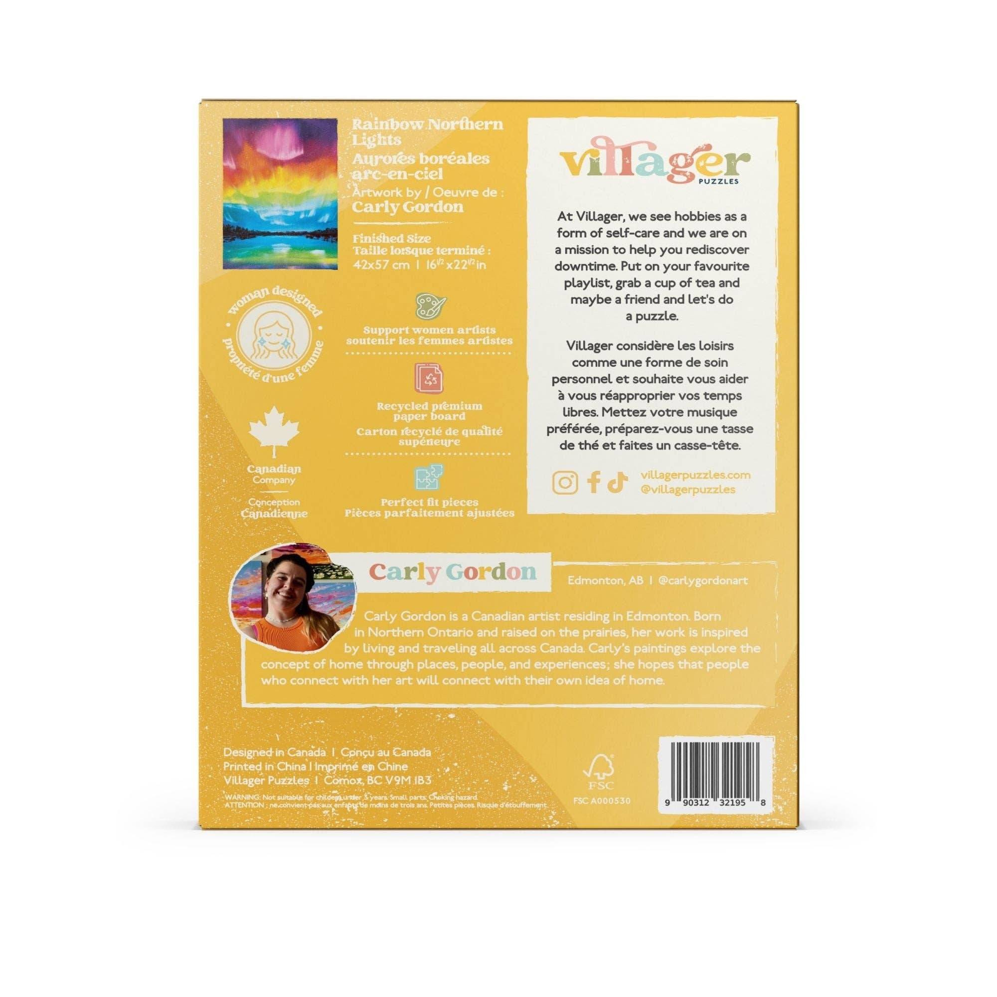 Rainbow Northern Lights 500-Piece Puzzle | Canadian Artist